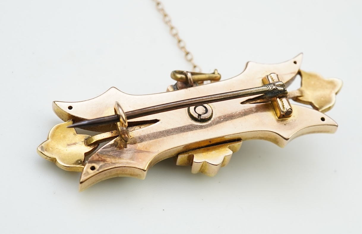 An Edwardian seed pearl brooch, early 20th century